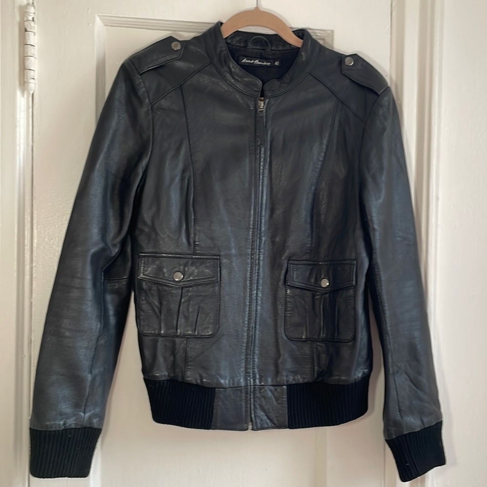 Vintage Black Leather Jacket | Avant Premiere | size 42